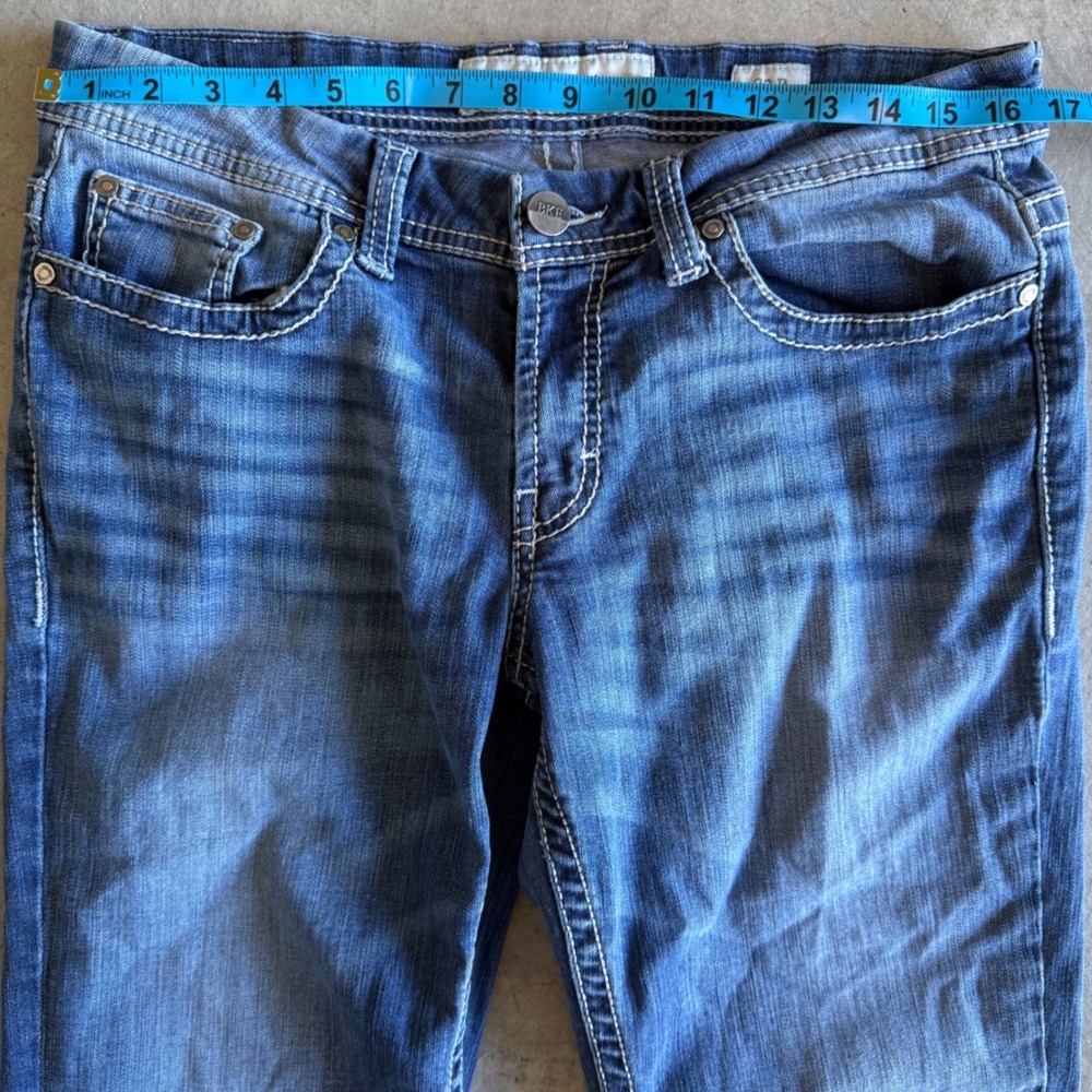 BKE Culture Rocker Straight Leg Distressed Western Jeans Medium Wash 32x31.5 - Picture 7 of 10